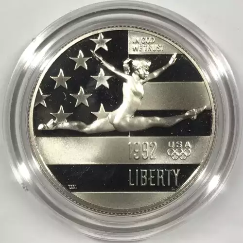 1992-S Olympic Gymnast Proof Clad Half Dollar w US Mint OGP - Box & COA  (4)