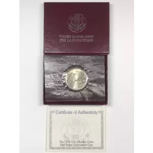 1992-S Olympic Gymnast Proof Clad Half Dollar w US Mint OGP - Box & COA  [DUPLICATE for #547954] (4)