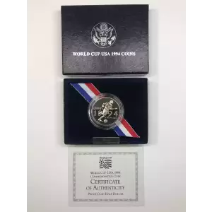 1994-P World Cup Soccer Proof Clad Half Dollar w US Mint OGP - Box & COA