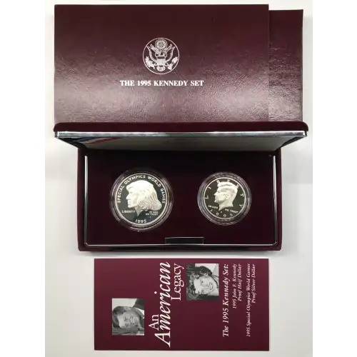 1995 Kennedy Set - Special Olympics $1 & Half Two-Coin Proof Set w US MINT OGP