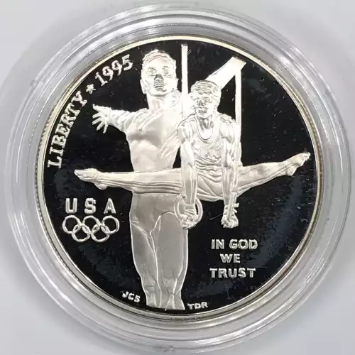 1995 Olympic Gymnastics & Blind Runner Two-Coin Proof Silver Dollar Set w OGP