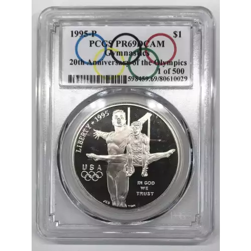 1995-P $1 Gymnastics 20th Anniversary of the Olympics 1 of 500, DCAM (2)