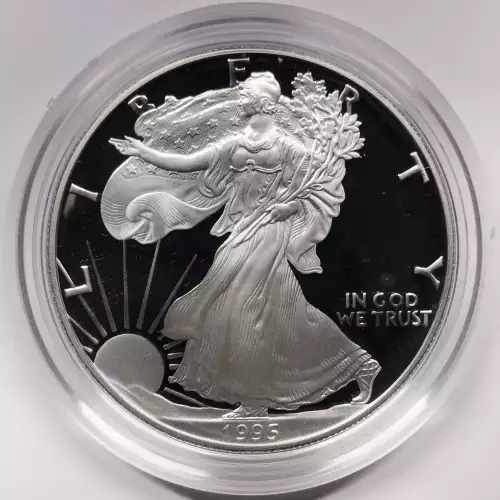 1995-P Proof Silver Eagle w OGP - Box & COA