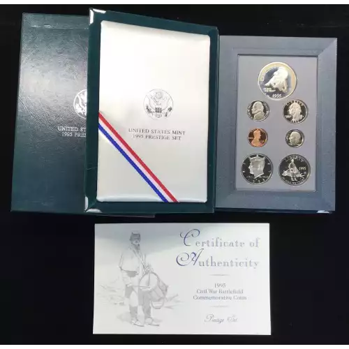 1995 Prestige Proof Set - Seven Coin Set - Box & COA