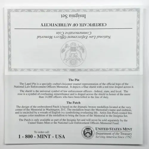 1997 National Law Enforcement Insignia Set (Coin Pin Patch) US Mint OGP Box COA (3)