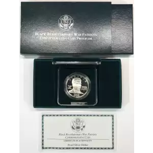 1998-S Black Revolutionary War Patriots Proof Silver Dollar w US Mint Box & COA