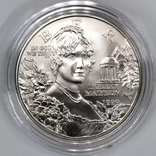 1999 Dolley Madison Two-Coin Proof & Uncirculated Silver Dollar Set US Mint OGP