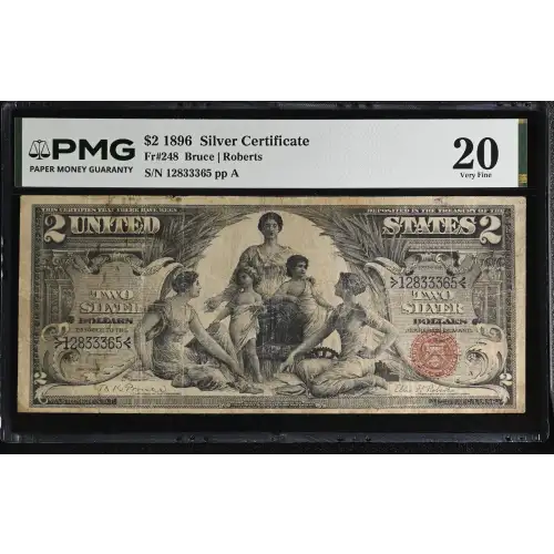 $2 1896 Small Red Silver Certificates 248 (2)