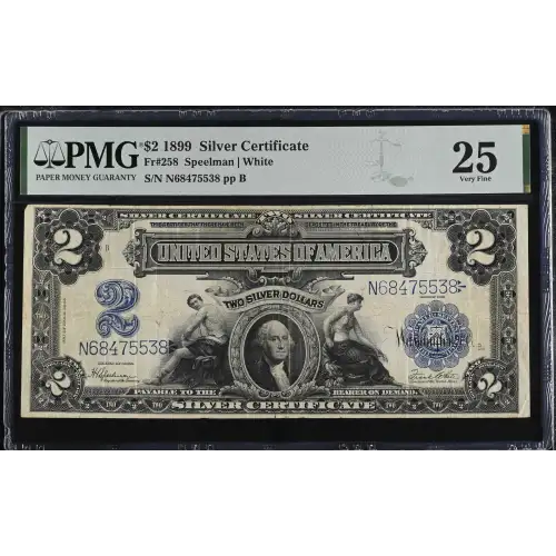 $2 1899 Blue Silver Certificates 258 (2)