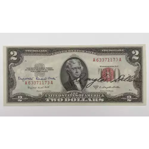 $2 1953-B red seal. Small Legal Tender Notes 1511