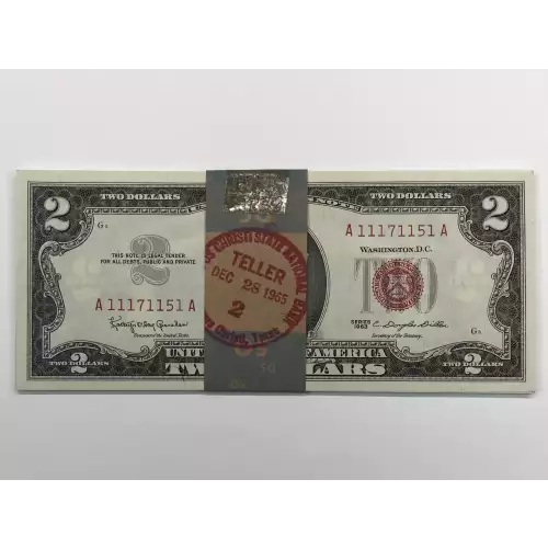 $2 1963 red seal. Small Legal Tender Notes 1513