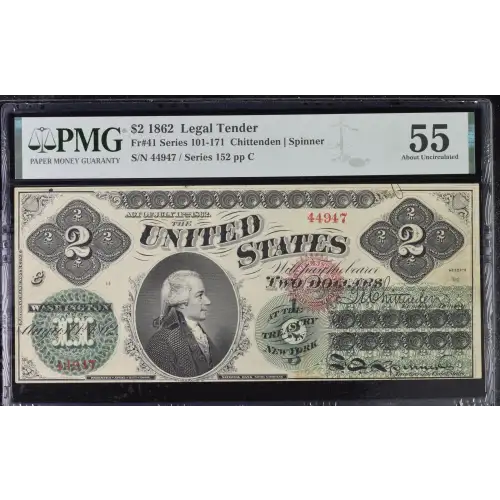 $2 Series 88-171 Face plate number left of portrait Type 2; Red Seal Legal Tender Issues 41 (3)