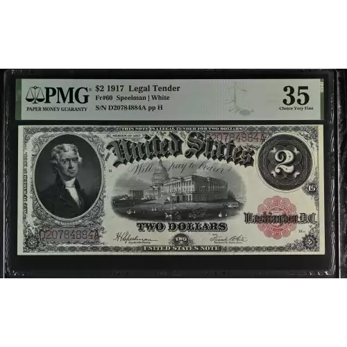 $2  Small Red, scalloped Legal Tender Issues 60