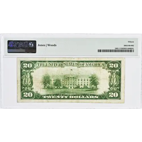 $20 1929 small brown seal. Small National Bank Notes 1802-1 (2)