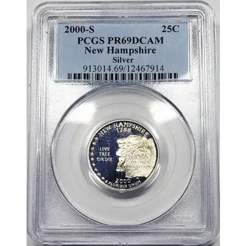 2000 S State Quarter PCGS PR-69 New Hampshire Silver  DCAM