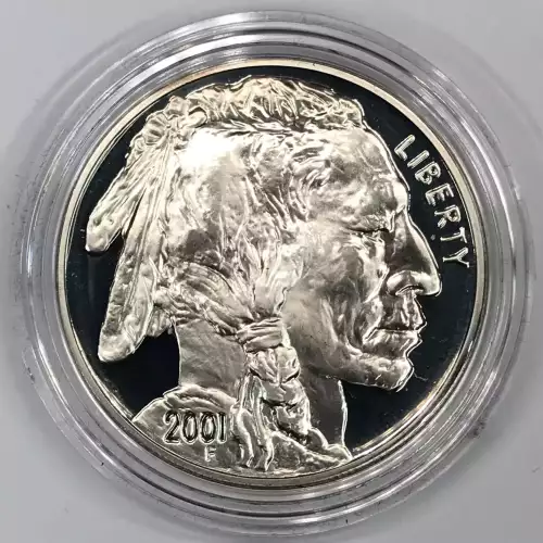 2001 American Buffalo - Two Coin Set - Uncirculated & Proof - One Each - Silver Dollar - Box & COA (4)