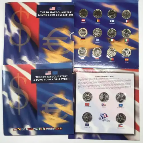 2002 The 50 State Quarters & Euro Coin Collection US Mint OGP