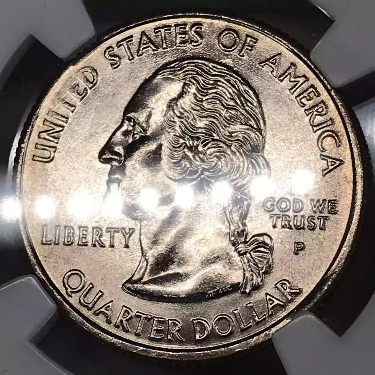 2005 State Quarter NGC MS-66 WEST VIRGINIA OBV DIE BREAK @4:00