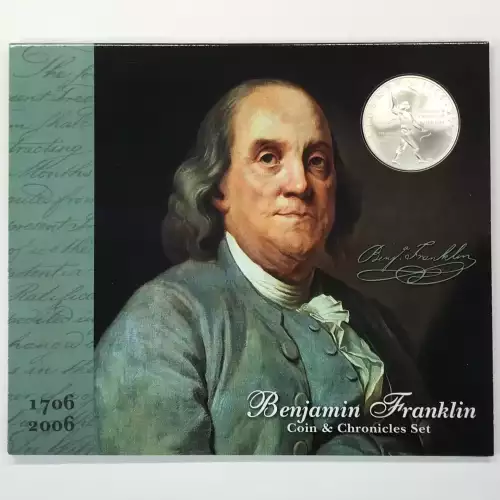 2006 Benjamin Franklin Coin & Chronicles Set w OGP - Uncirculated Silver Dollar