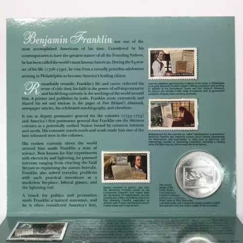 2006 Benjamin Franklin Coin & Chronicles Set w OGP - Uncirculated Silver Dollar