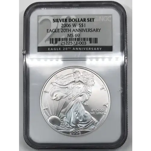 2006 W 20TH ANNIVERSARY SET BURNISHED SILVER EAGLE OFFICIAL US MINT SET