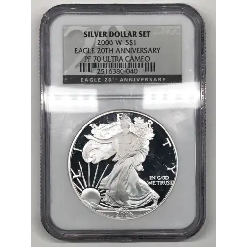 2006 W 20TH ANNIVERSARY SILVER DOLLAR SET OFFICIAL US MINT SET ULTRA CAMEO