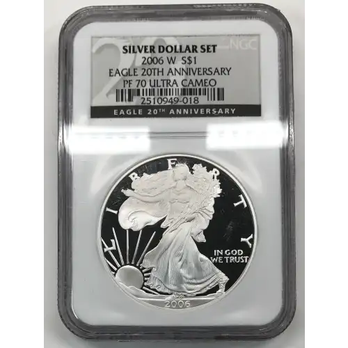 2006 W 20TH ANNIVERSARY SILVER DOLLAR SET OFFICIAL US MINT SET ULTRA CAMEO