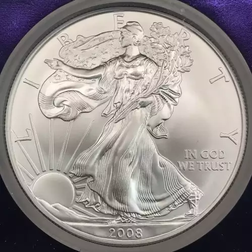 2008-W Burnished Silver Eagle NGC MS-70 - TraderBea Label & Core (3)