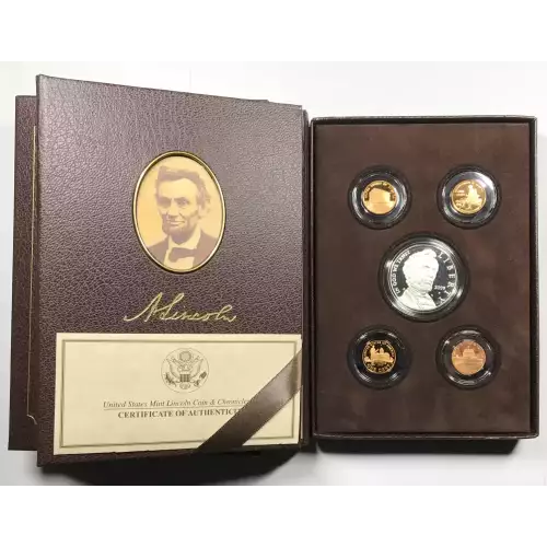 2009 Abraham Lincoln Coin and Chronicles- Four Coin Set - Proof 2009S Cents & Abraham Lincoln Proof Silver Dollar - Box & COA