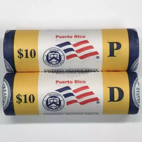 2009 Puerto Rico Quarter US Mint P & D Roll Set - DC & US Territories