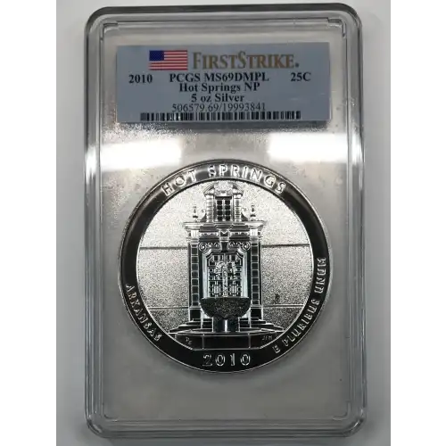 2010 25C Hot Springs NP 5 oz Silver - First Strike, DMPL