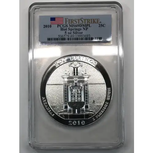 2010 25C Hot Springs NP 5 oz Silver - First Strike, DMPL