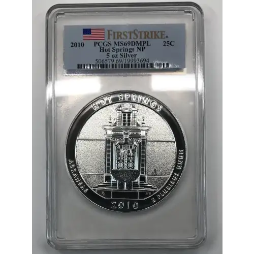 2010 25C Hot Springs NP 5 oz Silver - First Strike, DMPL