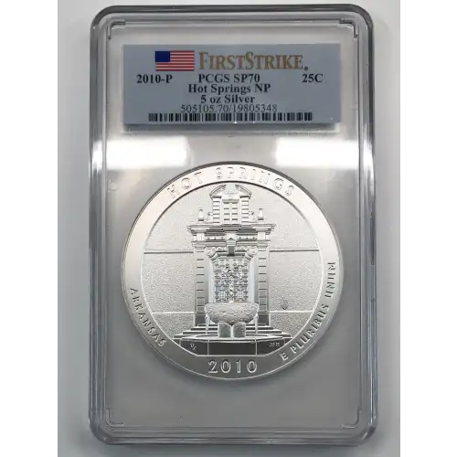 2010-P 25C Hot Springs NP 5oz Silver - First Strike