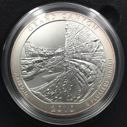 2010-P Grand Canyon ATB 5 oz Silver Uncirculated Coin w/ US Mint OGP - Box & COA (5)
