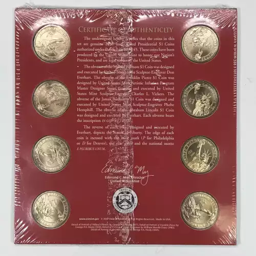 2010 Presidential Dollar 8-Coin P&D Uncirculated Set - US Mint - Sealed (2)