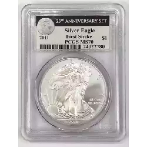 2011-P $1 Silver Eagle Rev PR 25th Anniversary Set First Strike (4)