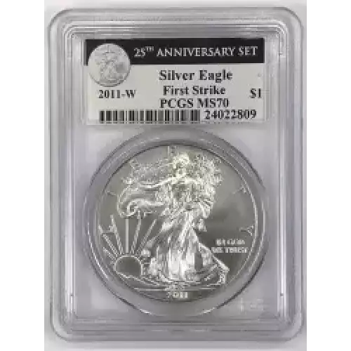 2011-P $1 Silver Eagle Rev PR 25th Anniversary Set First Strike (6)