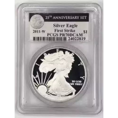 2011-P $1 Silver Eagle Rev PR 25th Anniversary Set First Strike (8)