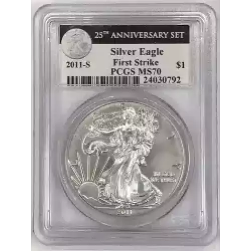 2011-P $1 Silver Eagle Rev PR 25th Anniversary Set First Strike (10)