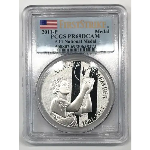 2011-P Medal 9-11 National Medal Silver First Strike, DCAM