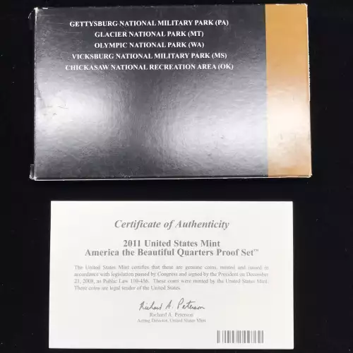 2011-S Clad Quarters Proof Set w US Mint OGP - Box & COA (5)