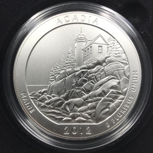 2012-P Acadia ATB 5 oz Silver Uncirculated Coin w/ US Mint OGP - Box & COA (6)