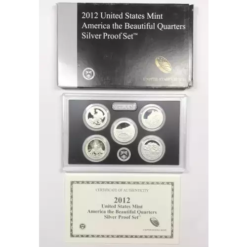 2012-S Silver Quarters Proof Set w US Mint OGP - Box & COA