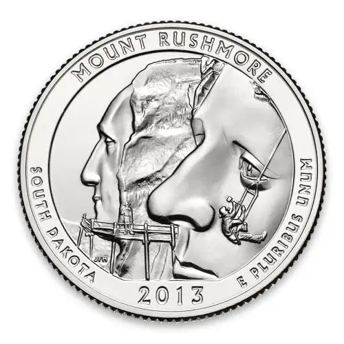 2013 America the Beautiful 5oz Silver - Mount Rushmore National Memorial, SD with OGP