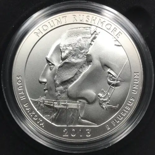 2013-P Mount Rushmore ATB 5 oz Silver Uncirculated Coin w/ US Mint OGP Box & COA (6)