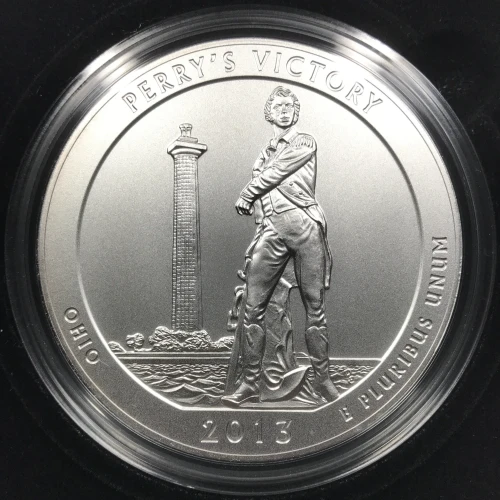 2013-P Perry's Victory ATB 5 oz Silver Uncirculated Coin w US Mint OGP Box & COA (6)
