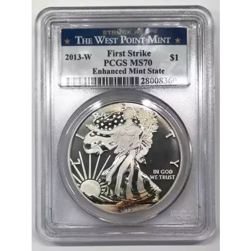 2013-W $1 Enhanced Silver Eagle West Point Mint Set First Strike (2)