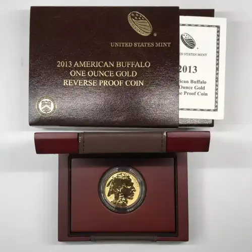 2013-W Reverse Proof 1 oz Gold Buffalo $50 Coin w US Mint OGP Box & COA