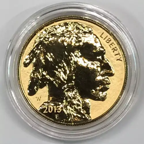 2013-W Reverse Proof 1 oz Gold Buffalo $50 Coin w US Mint OGP Box & COA (2)
